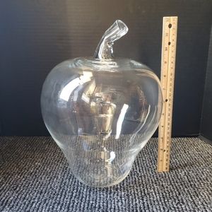 12" Large Handcrafted Apple Art Glass Object Sculpture Decor Unique Vintage Rare